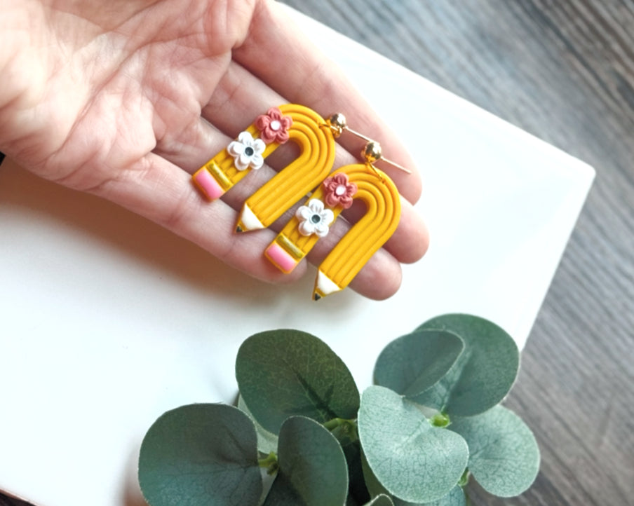 Curved Pencil Earrings image 2