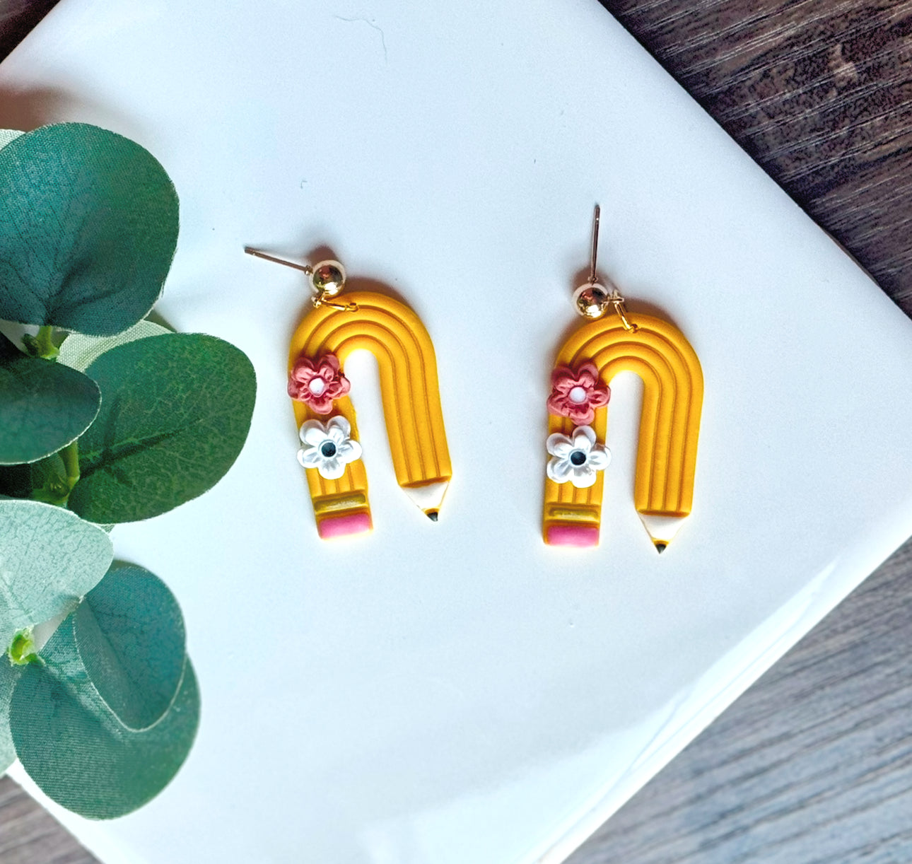 Curved Pencil Earrings image 1