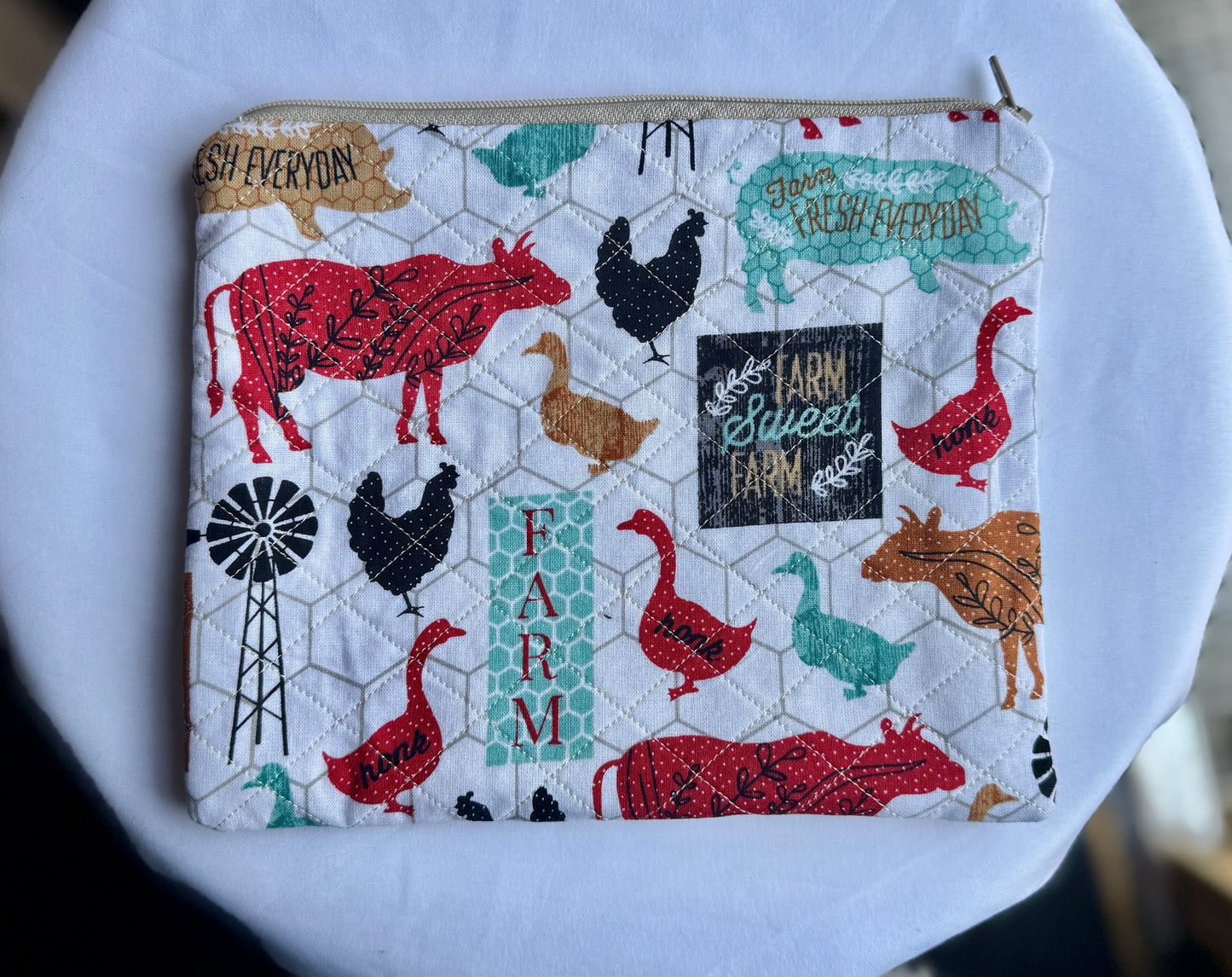 Quilted Zipper Pouch