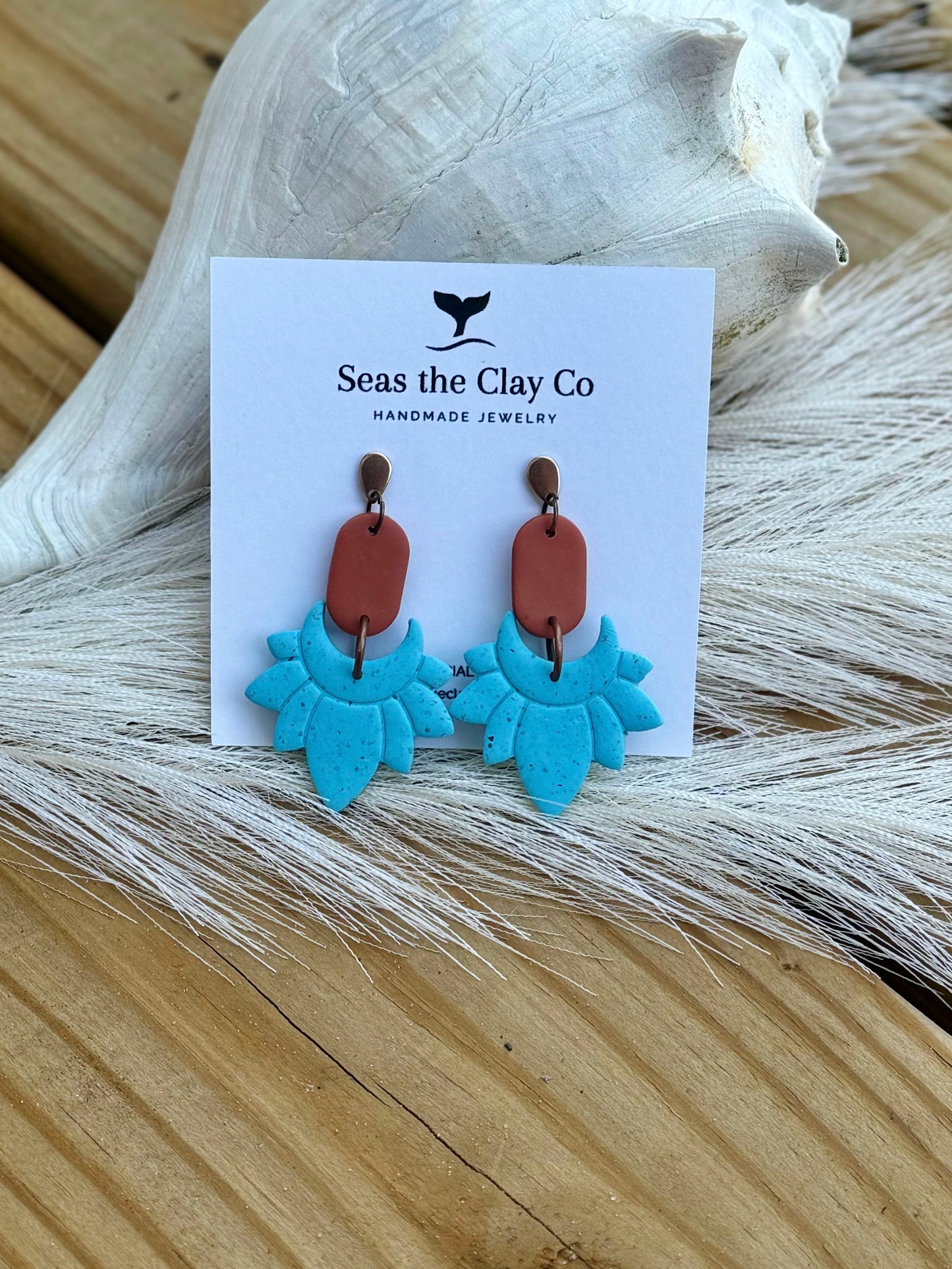 Teal Boho Dangle Earrings image 0