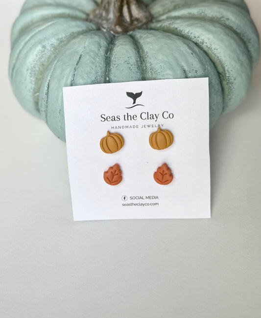 Mustard Yellow Pumpkins w/ Orange Leaf Combo