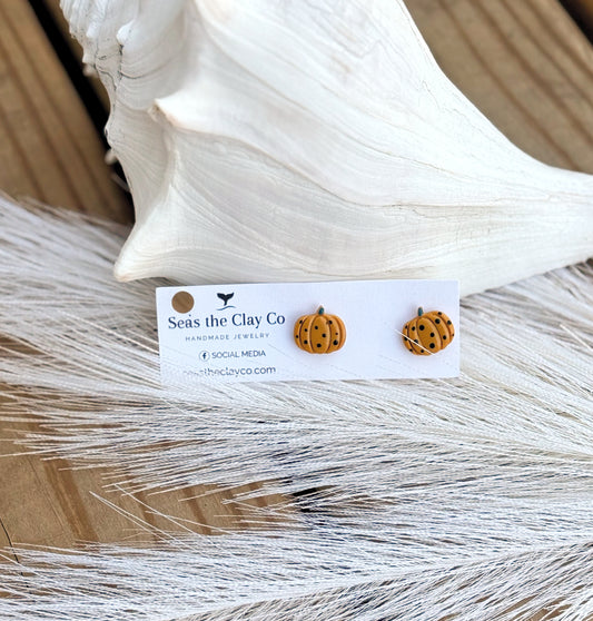Mustard Yellow Pumpkins Studs image 0