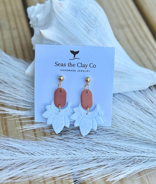 Speckle White Boho Dangle Earrings image 0