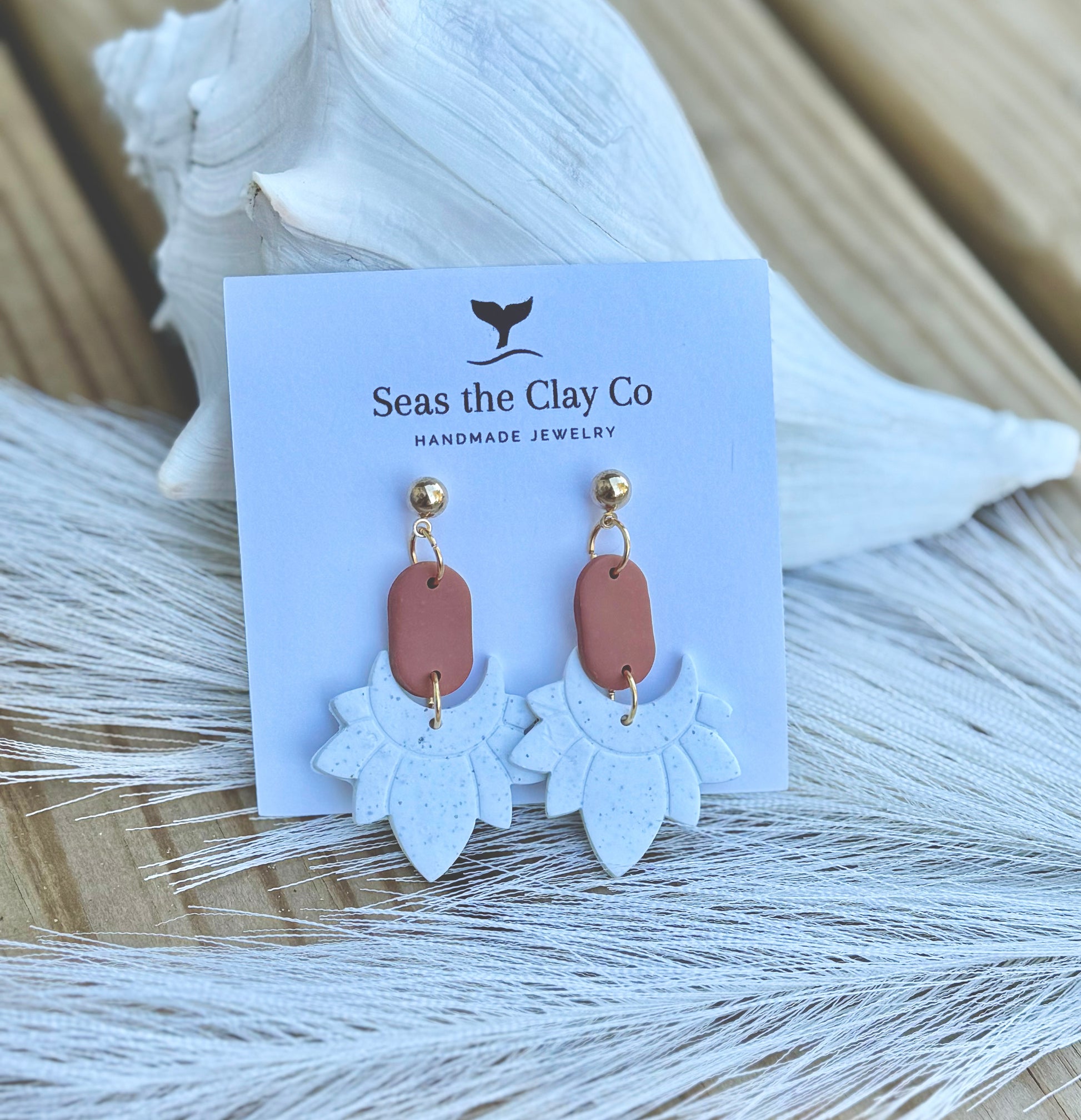 Speckle White Boho Dangle Earrings image 2