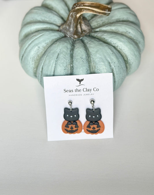 Cat with Pumpkin Dangle