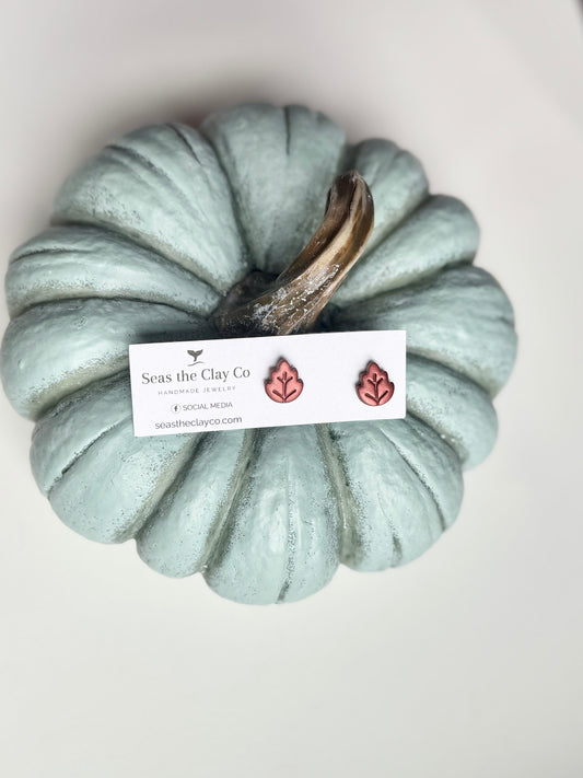 Bronze Leaf Studs