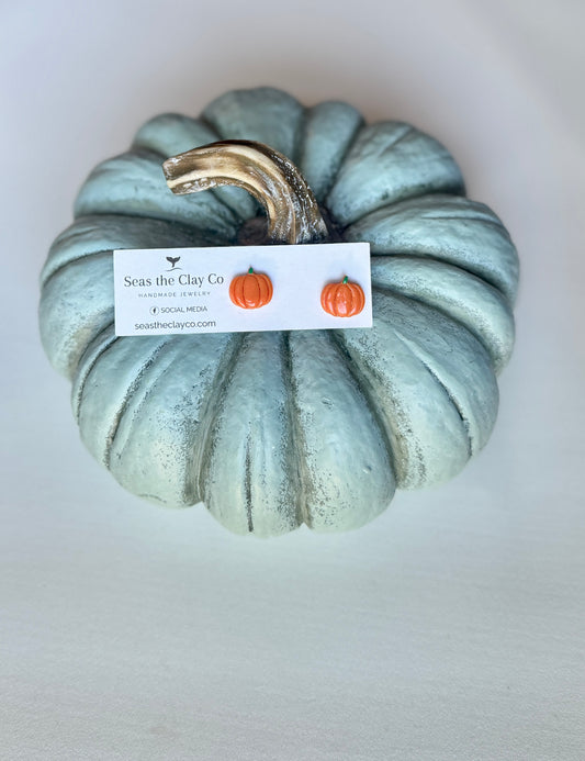Orange Pumpkin Studs