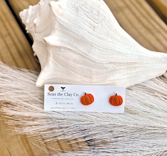 Orange Pumpkin Studs image 0